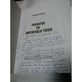 POPASURI PE DRUMURILE VIETII - amintiri -VASILE ARIMIA -Dedicatie si autograf ale autorului pentru generalul Iulian  Vlad